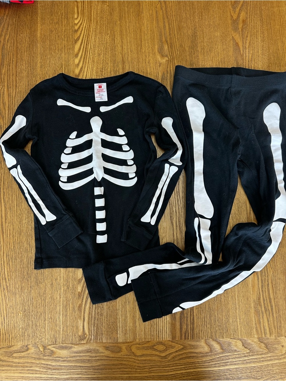 Children's Black Skeleton Pajama Costume Set